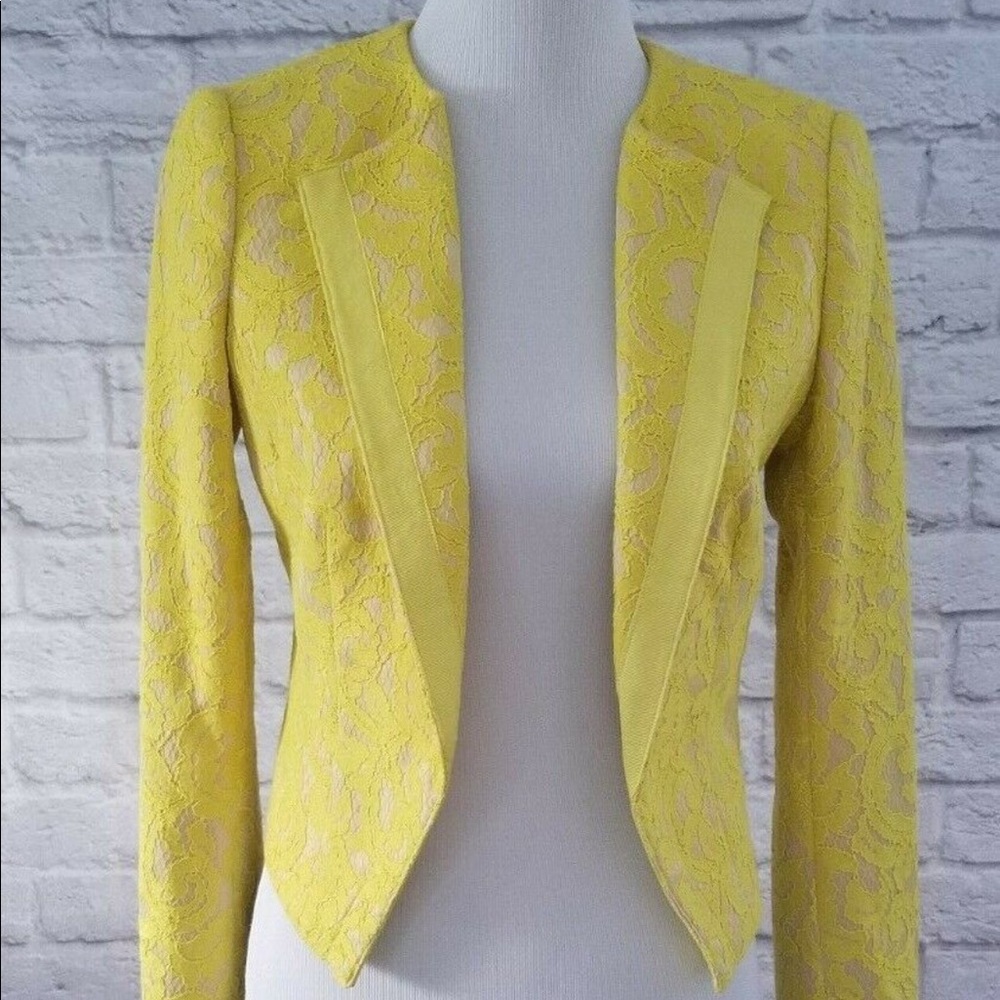NWT Anthropologie Neon Yellow Lace Jacket
